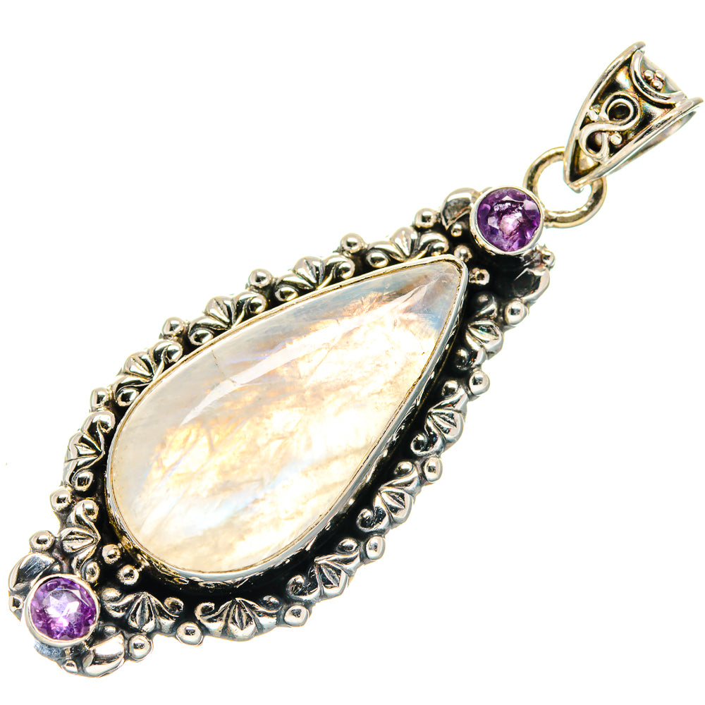 Rainbow Moonstone Pendants handcrafted by Ana Silver Co - PD21280