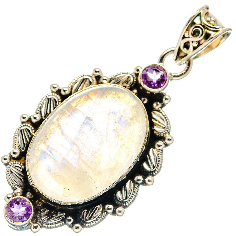 Rainbow Moonstone Pendants handcrafted by Ana Silver Co - PD21292