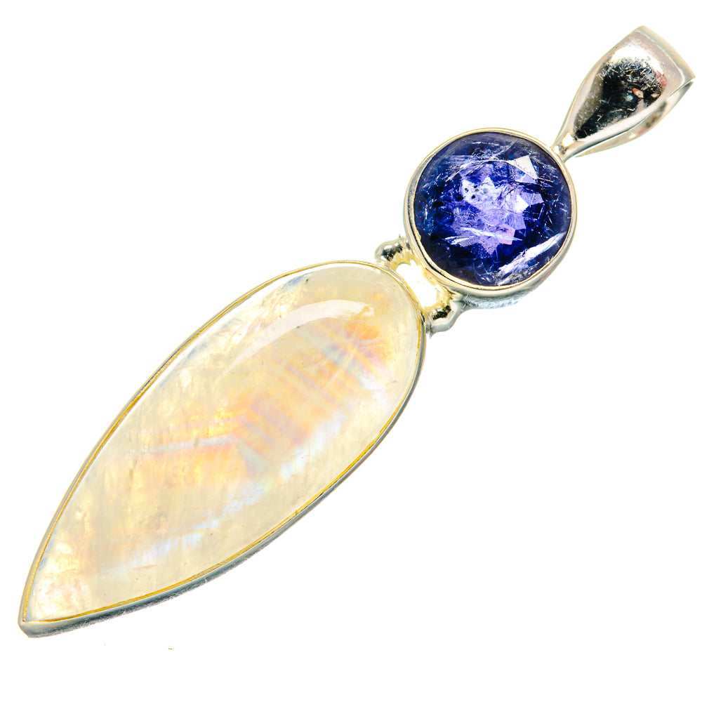 Rainbow Moonstone Pendants handcrafted by Ana Silver Co - PD21302