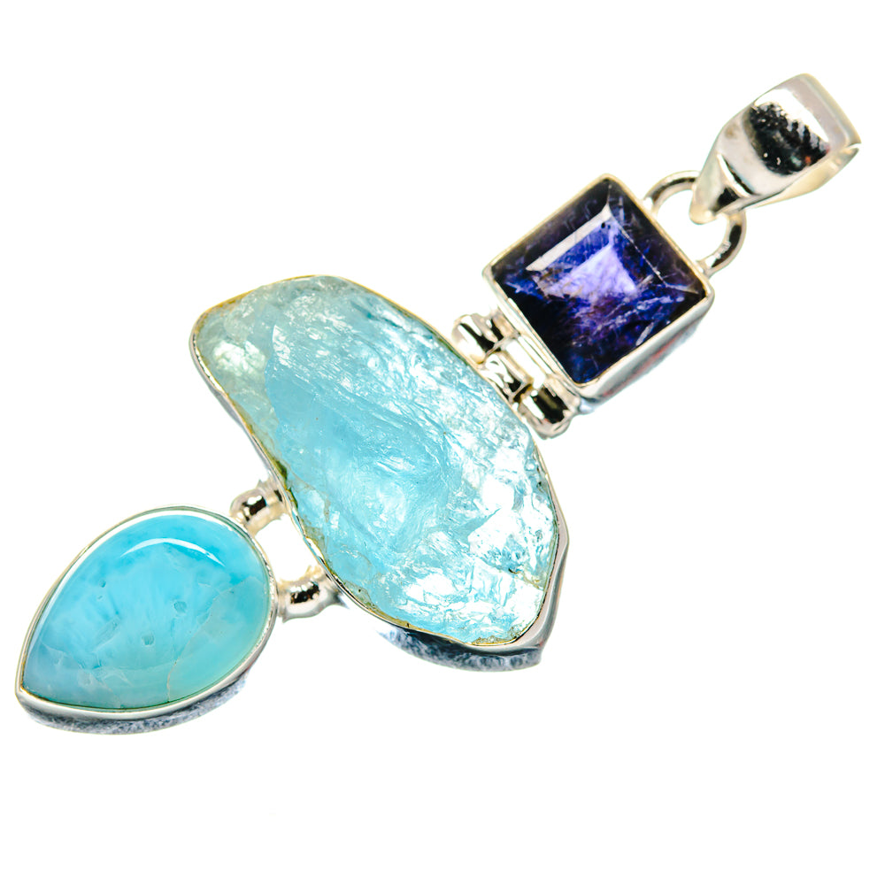 Aquamarine Pendants handcrafted by Ana Silver Co - PD21315