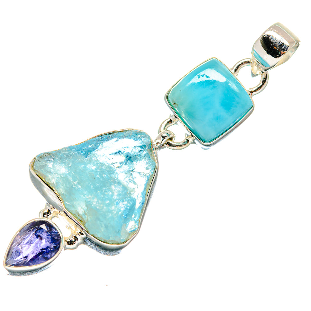 Aquamarine Pendants handcrafted by Ana Silver Co - PD21328