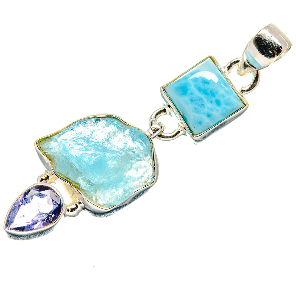 Aquamarine Pendants handcrafted by Ana Silver Co - PD21329