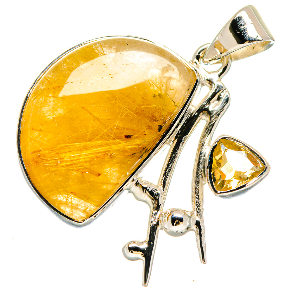 Rutilated Quartz Pendants handcrafted by Ana Silver Co - PD21431