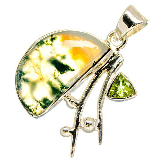 Green Moss Agate Pendants handcrafted by Ana Silver Co - PD21463