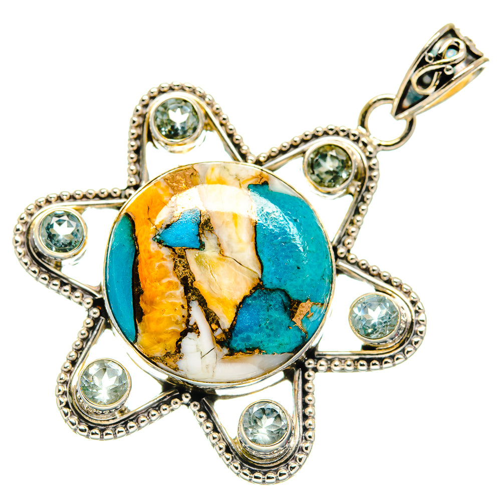 Spiny Oyster Turquoise Pendants handcrafted by Ana Silver Co - PD21512