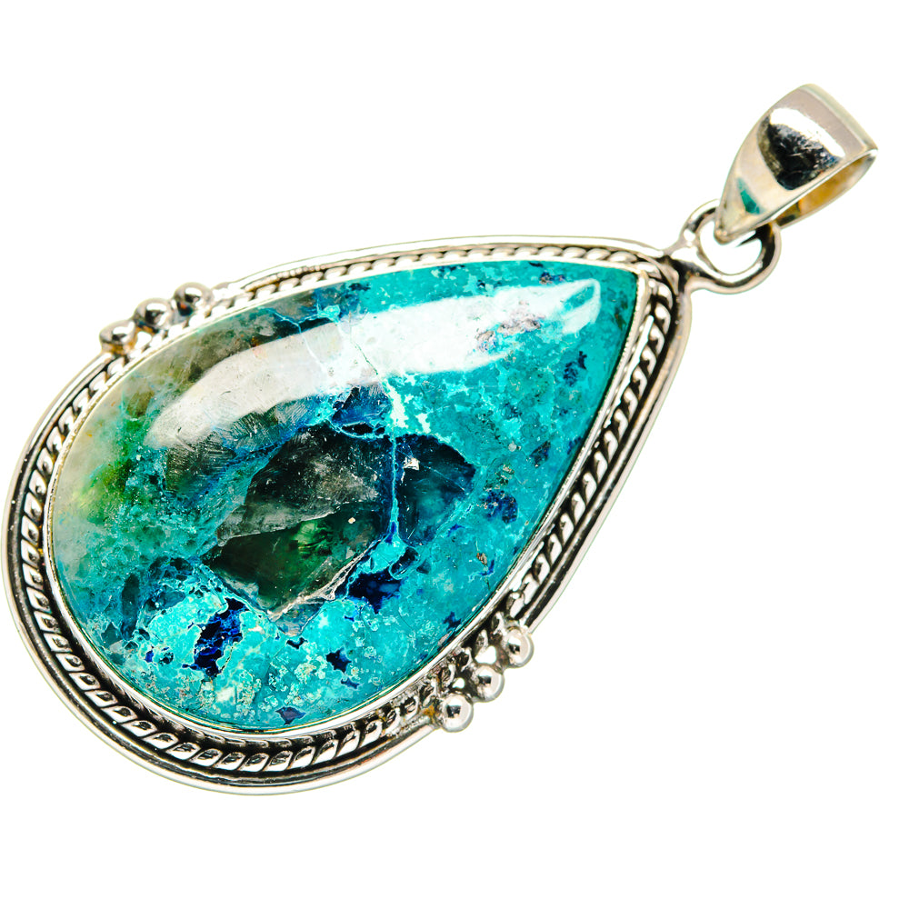 Chrysocolla In Quartz Pendants handcrafted by Ana Silver Co - PD21540