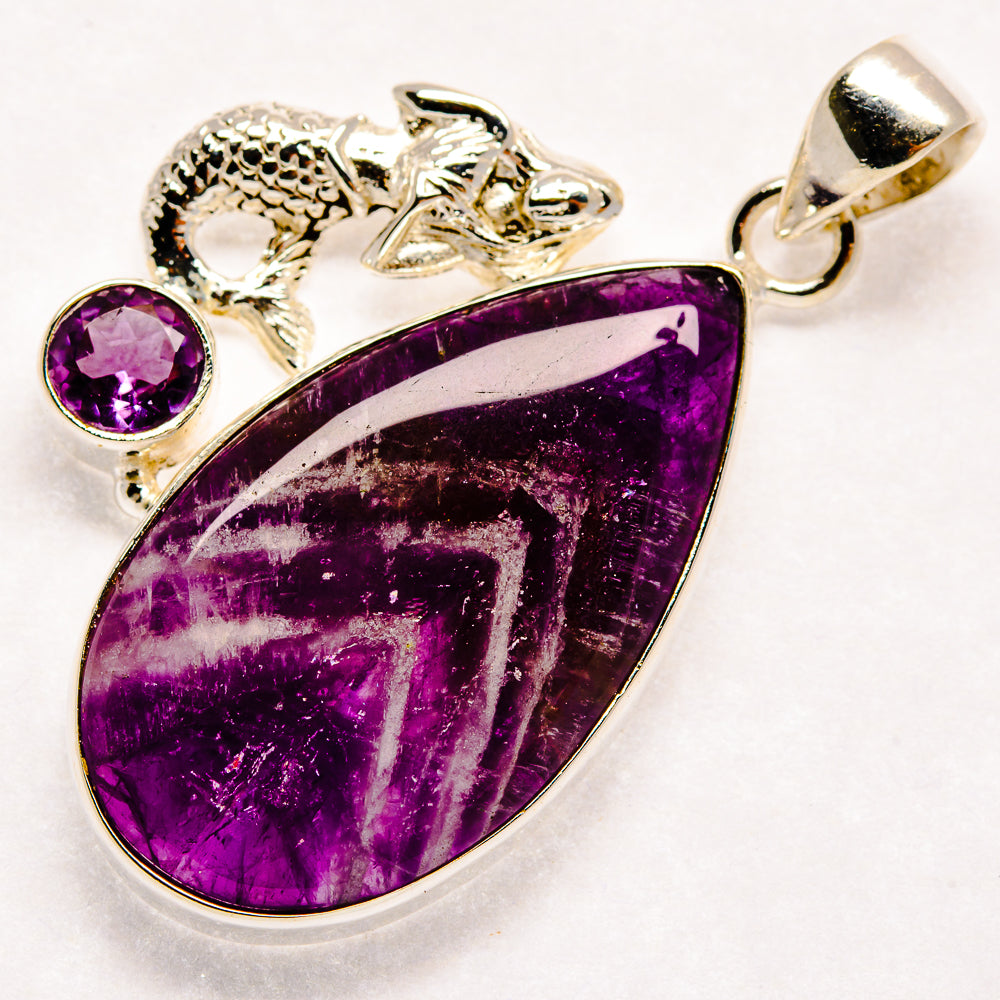 Chevron Amethyst Pendants handcrafted by Ana Silver Co - PD21582