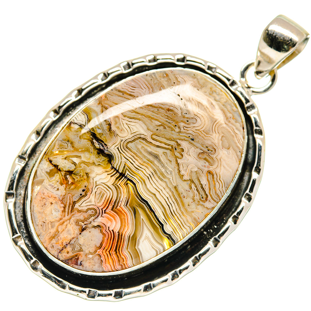 Laguna Lace Agate Pendants handcrafted by Ana Silver Co - PD21626 - Photo 2