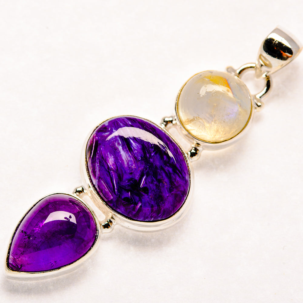 Charoite Pendants handcrafted by Ana Silver Co - PD21679