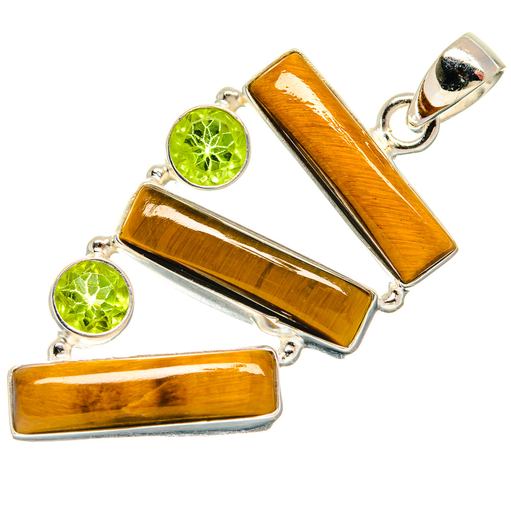 Tiger Eye, Peridot Pendants handcrafted by Ana Silver Co - PD21776