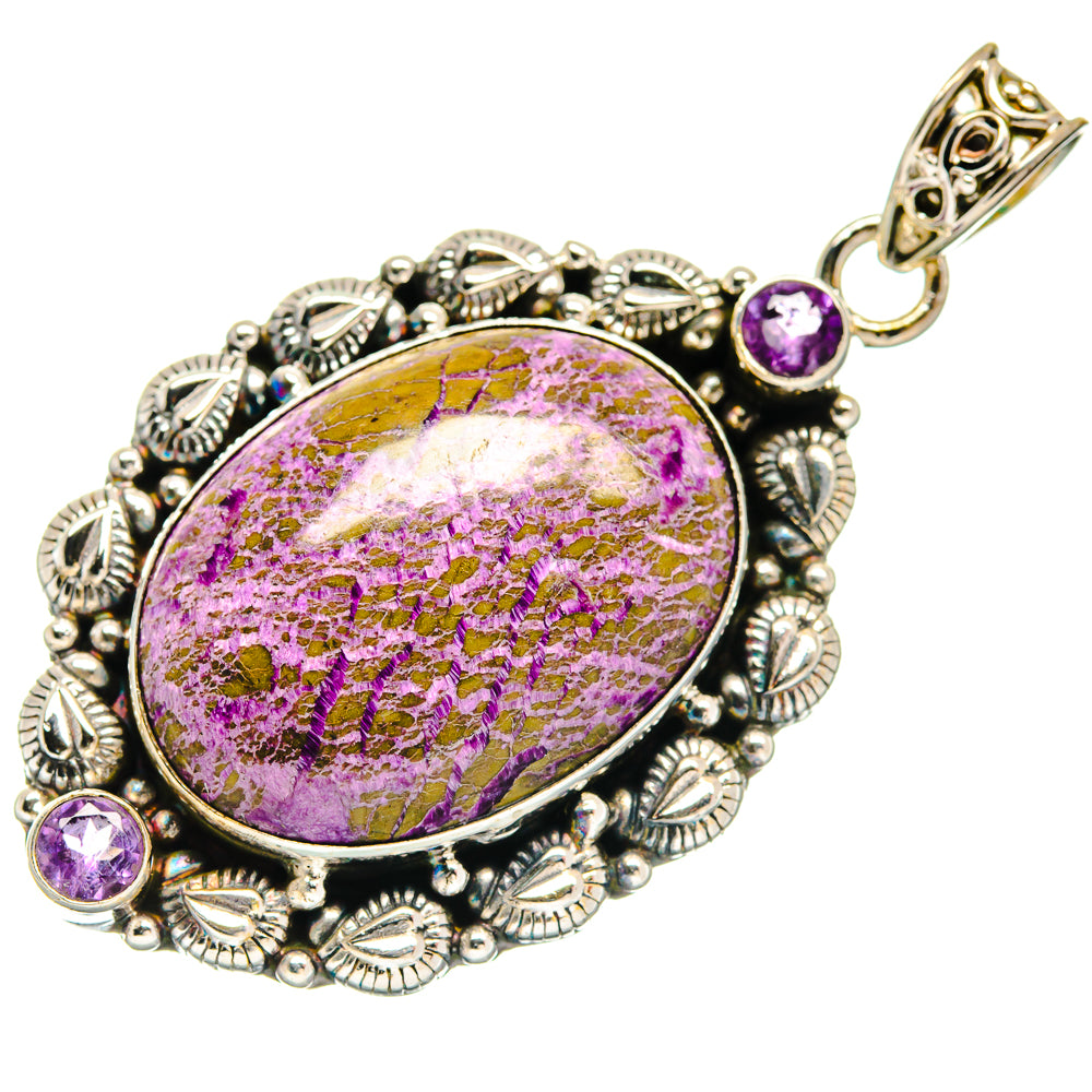 Stichtite, Amethyst Pendants handcrafted by Ana Silver Co - PD21799