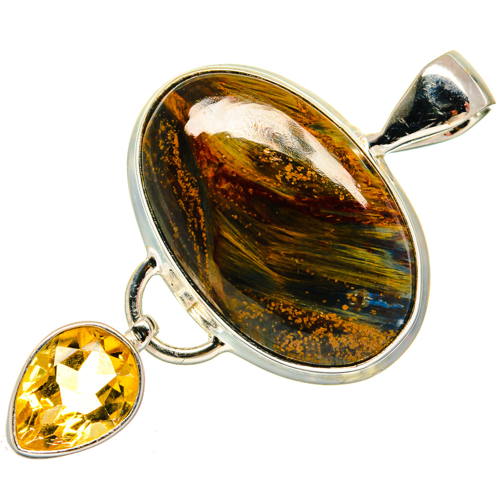 Pietersite, Citrine Pendants handcrafted by Ana Silver Co - PD21810