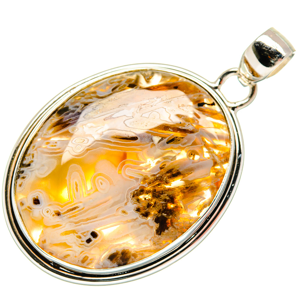 Laguna Lace Agate Pendants handcrafted by Ana Silver Co - PD21923