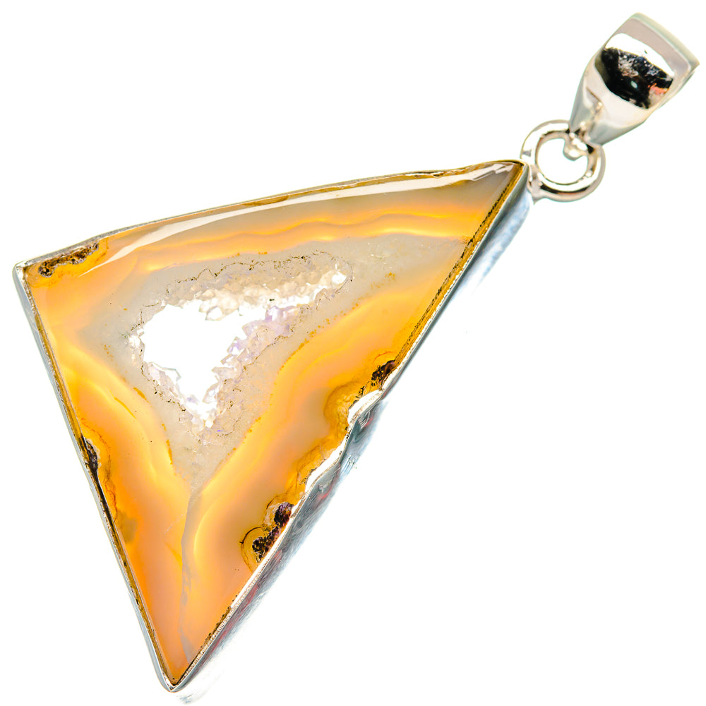 White Geode Slice Pendants handcrafted by Ana Silver Co - PD21959 - Photo 2