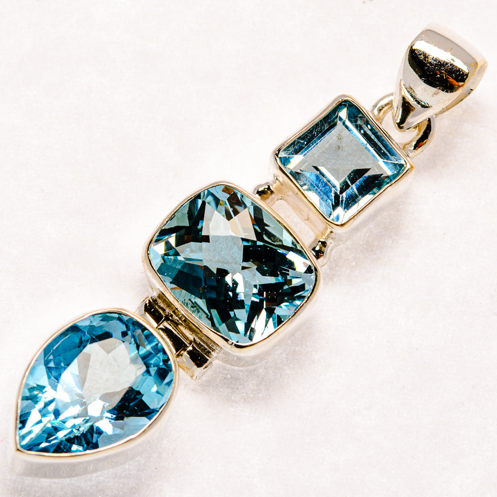 Blue Topaz Pendants handcrafted by Ana Silver Co - PD21986