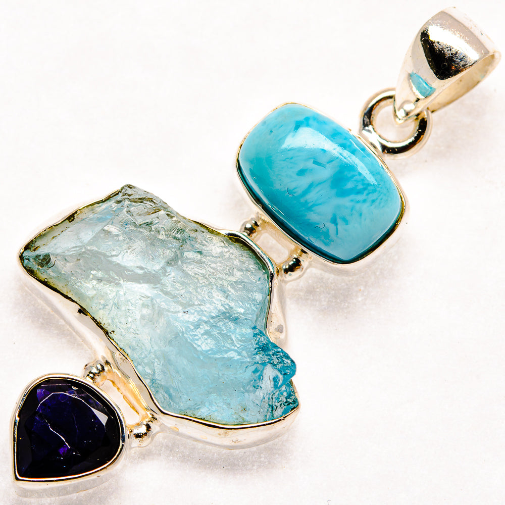 Aquamarine Pendants handcrafted by Ana Silver Co - PD21989 - Photo 2