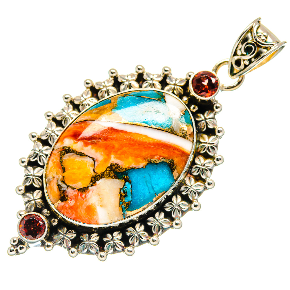 Spiny Oyster Turquoise Pendants handcrafted by Ana Silver Co - PD22042