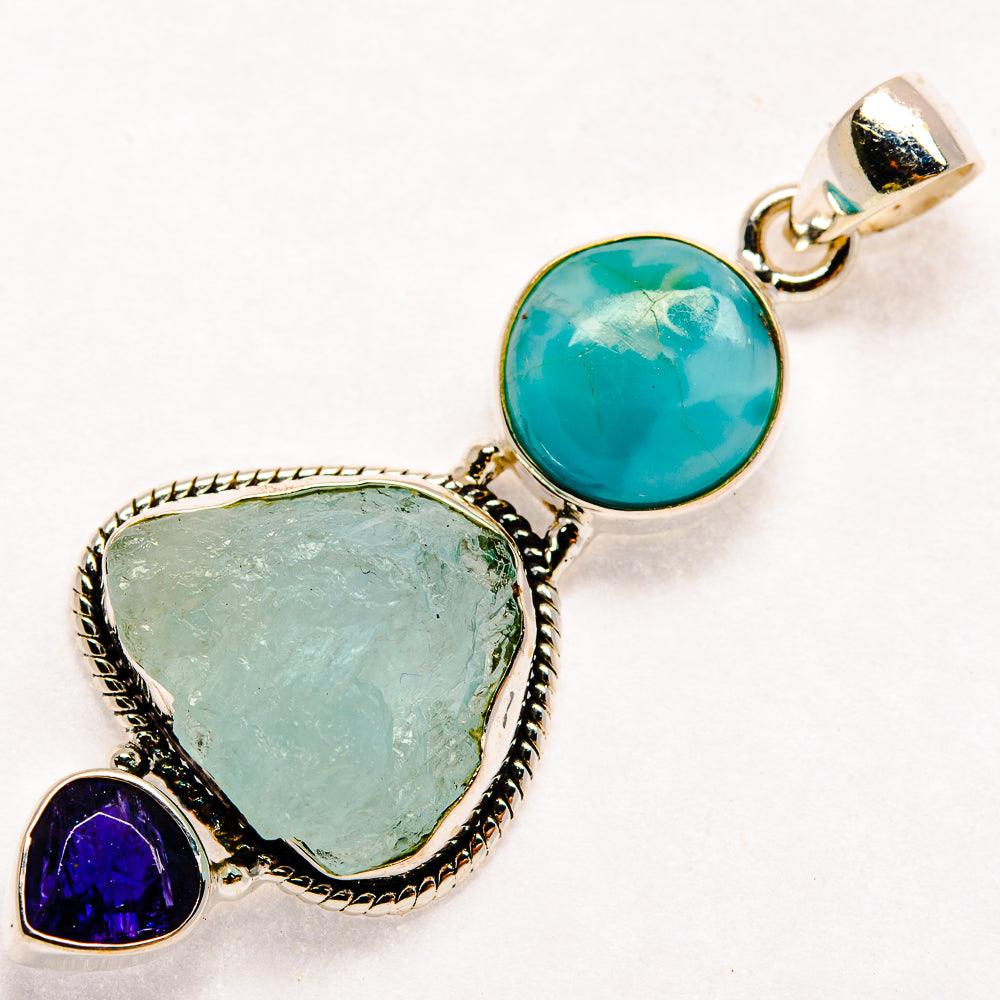 Aquamarine Pendants handcrafted by Ana Silver Co - PD22099