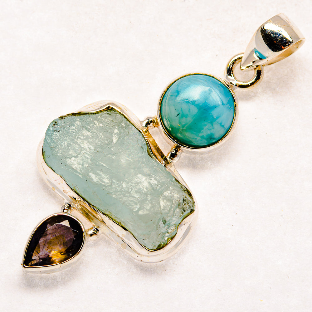 Aquamarine Pendants handcrafted by Ana Silver Co - PD22177 - Photo 2