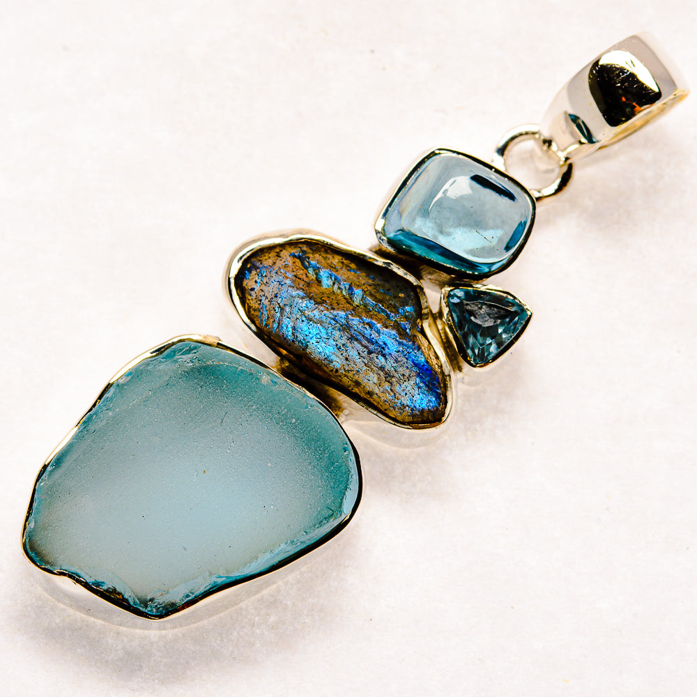 Aquamarine Pendants handcrafted by Ana Silver Co - PD22182