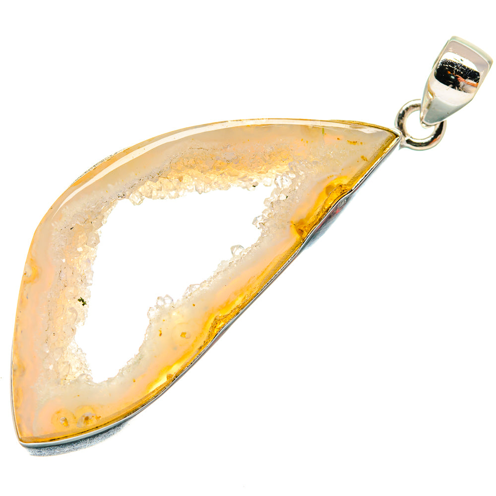White Geode Slice Pendants handcrafted by Ana Silver Co - PD22204 - Photo 2
