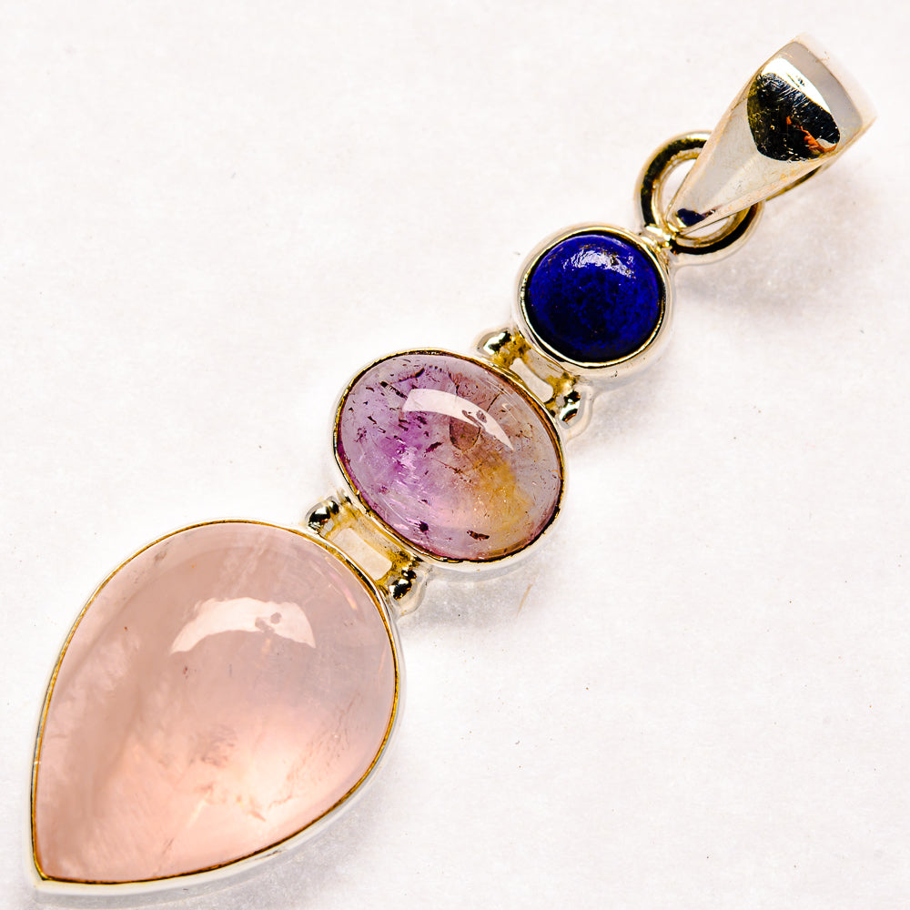Rose Quartz Pendants handcrafted by Ana Silver Co - PD22323 - Photo 2