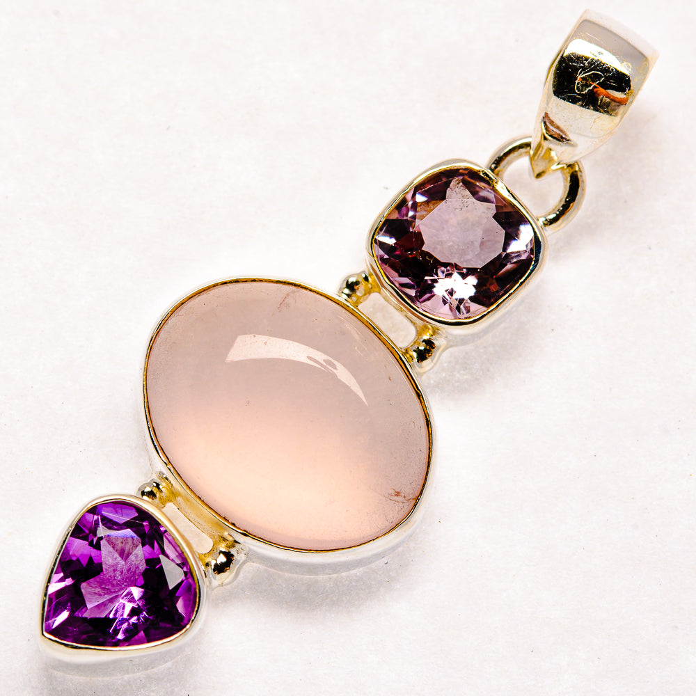 Rose Quartz Pendants handcrafted by Ana Silver Co - PD22324