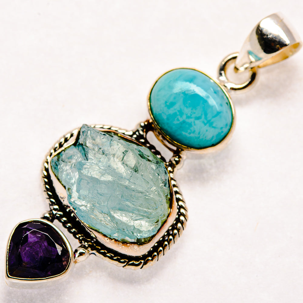 Aquamarine Pendants handcrafted by Ana Silver Co - PD22333 - Photo 2