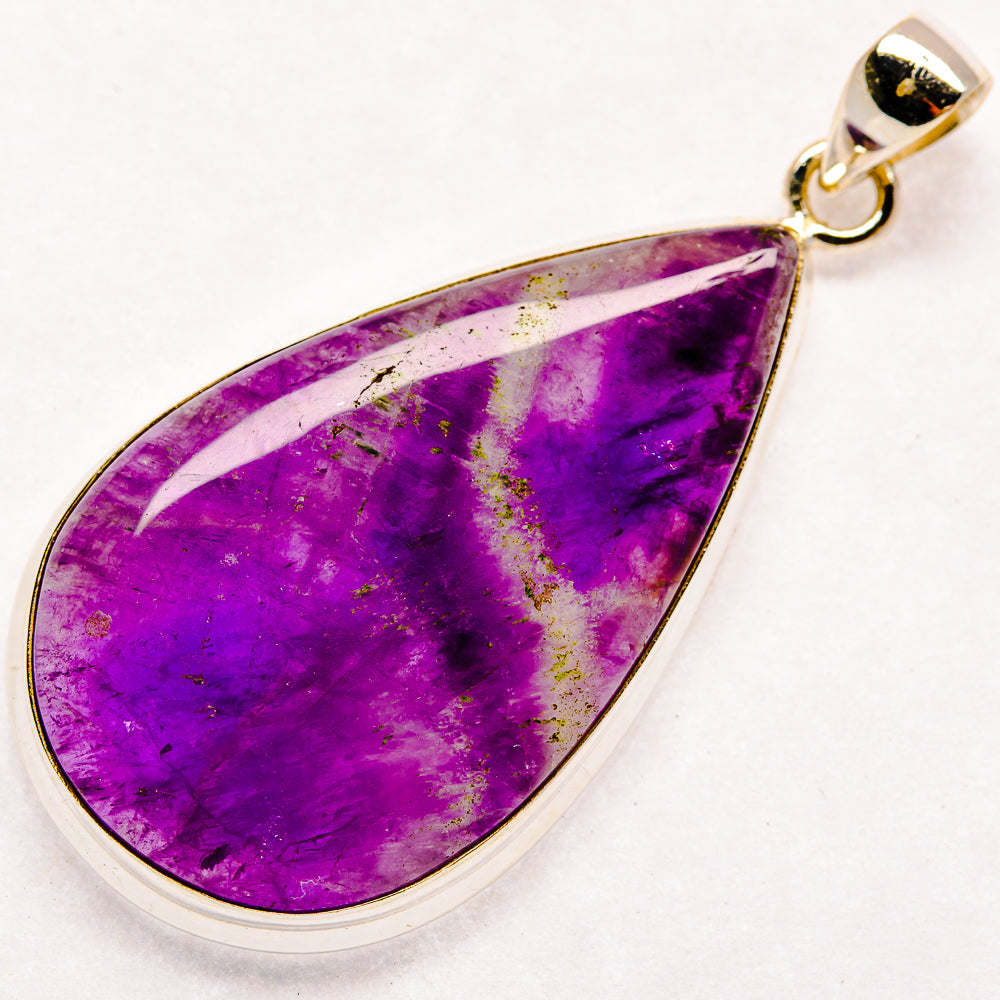 Teardrop amethyst stone pendant set in 925 sterling silver