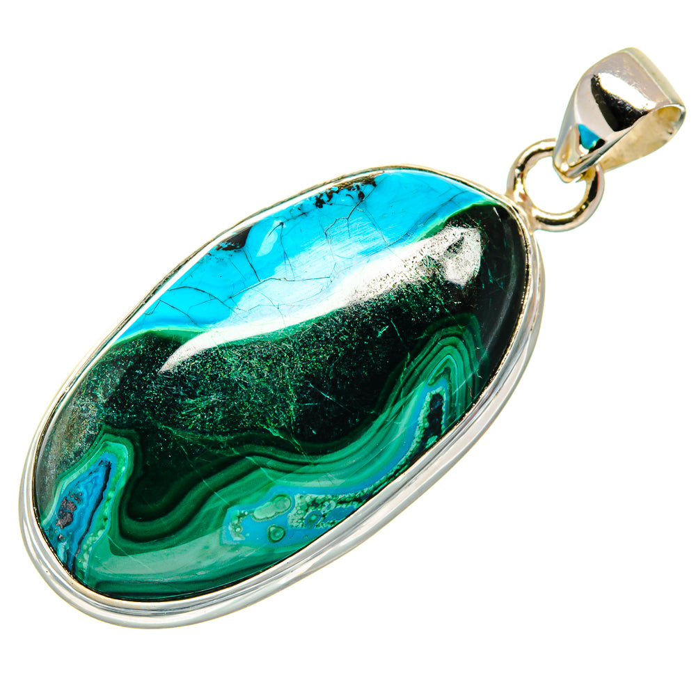 Malachite In Chrysocolla Pendants handcrafted by Ana Silver Co - PD22421 - Photo 2