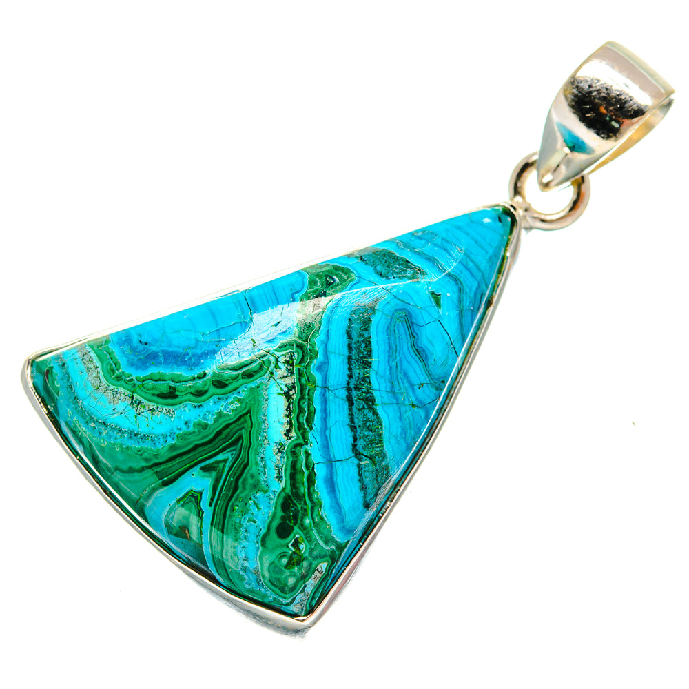 Chrysocolla In Malachite Pendants handcrafted by Ana Silver Co - PD22493 - Photo 2