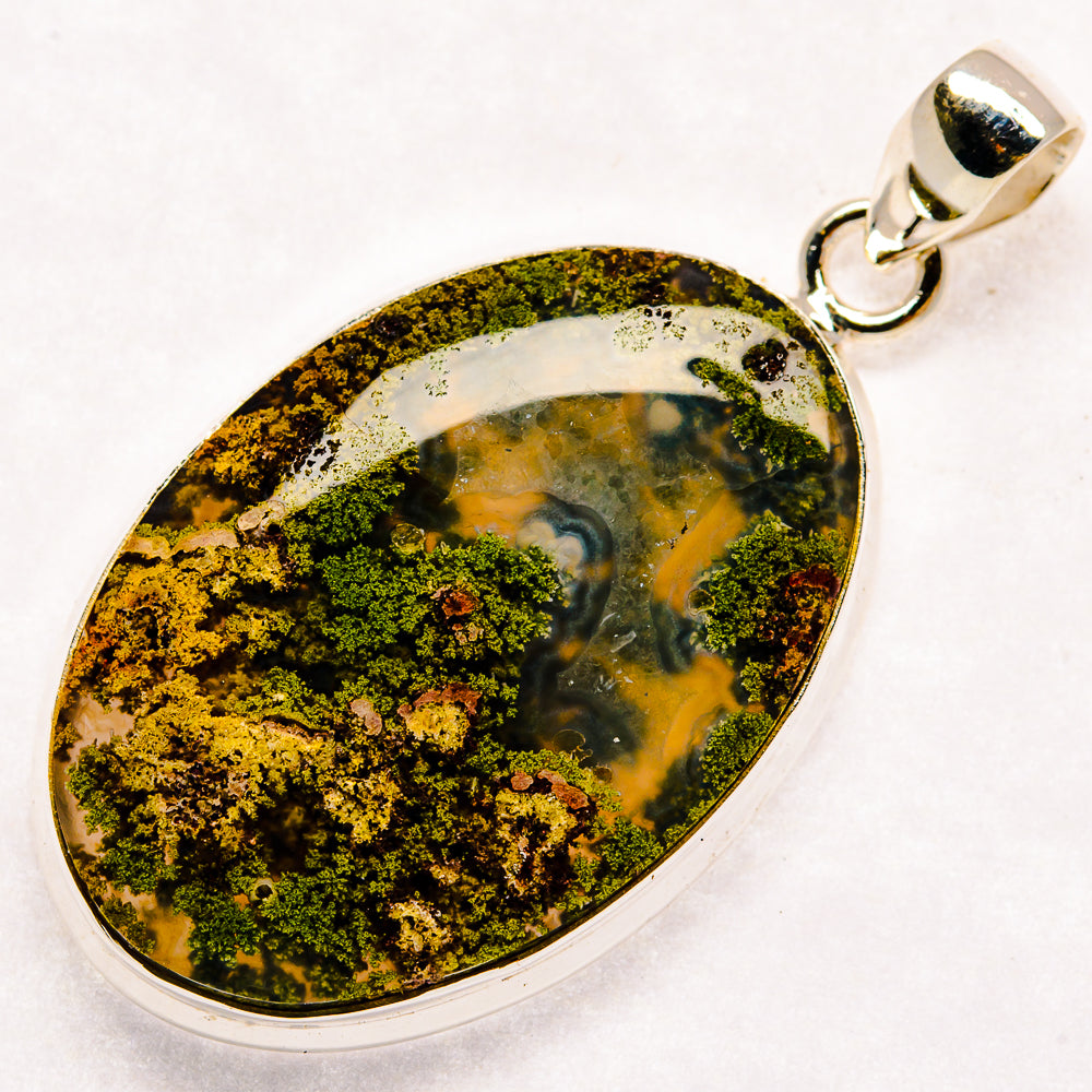 Indonesian Plume Agate Pendants handcrafted by Ana Silver Co - PD22502