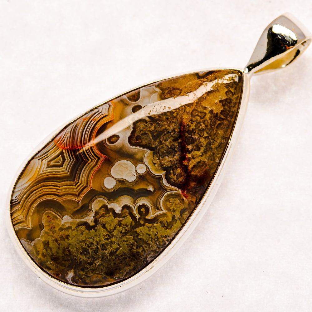 Laguna Lace Agate Pendants handcrafted by Ana Silver Co - PD22601 - Photo 2