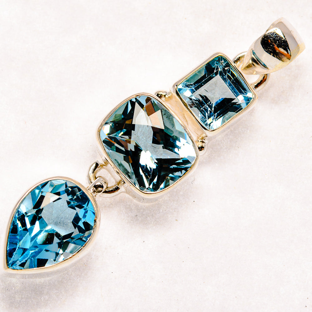 Blue Topaz Pendants handcrafted by Ana Silver Co - PD22628 - Photo 2