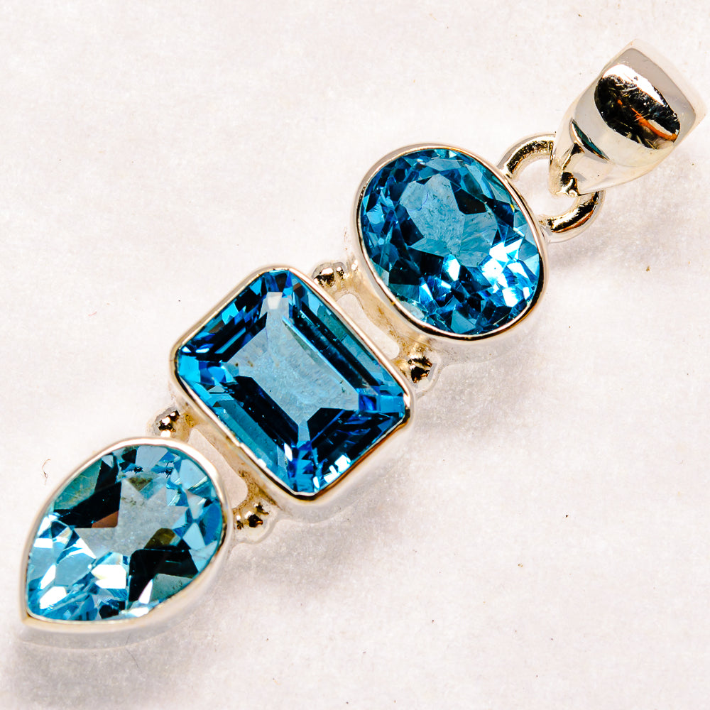 Blue Topaz Pendants handcrafted by Ana Silver Co - PD22642
