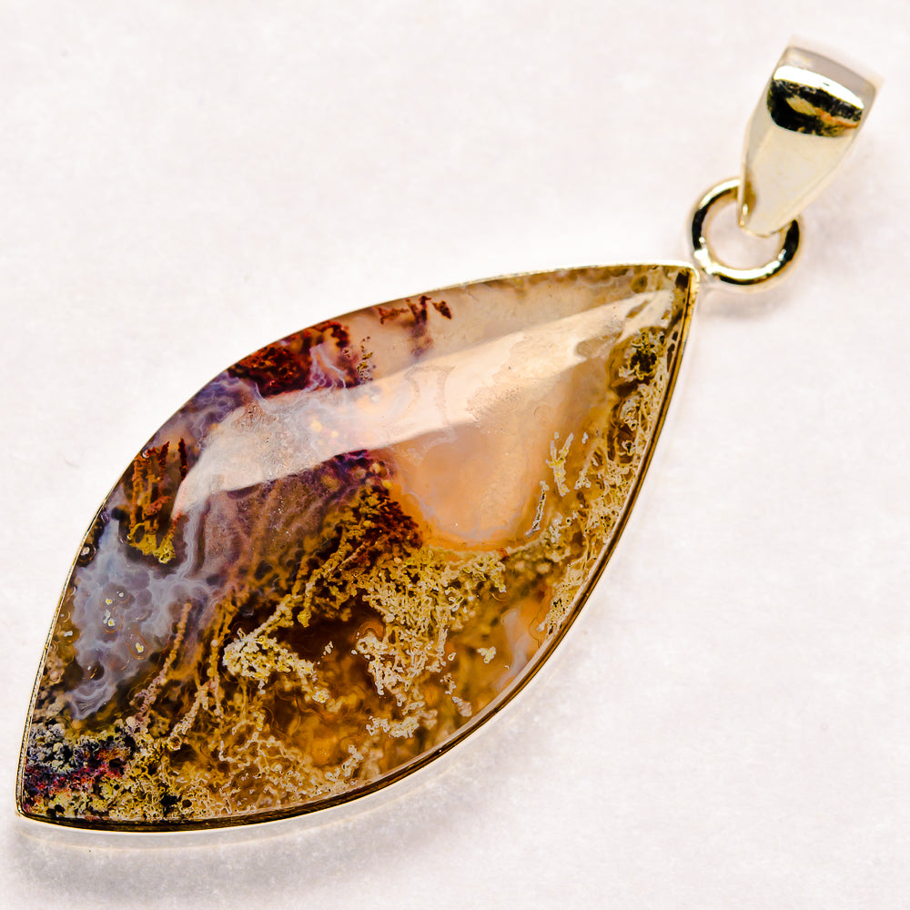 Indonesian Plume Agate Pendants handcrafted by Ana Silver Co - PD22711 - Photo 2