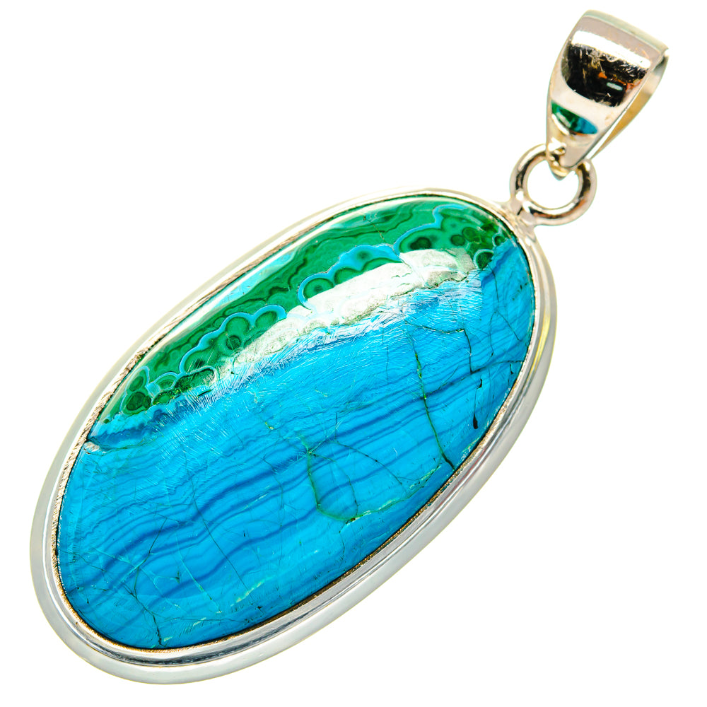 Chrysocolla In Malachite Pendants handcrafted by Ana Silver Co - PD22764