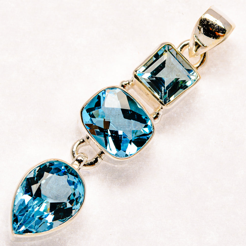 Blue Topaz Pendants handcrafted by Ana Silver Co - PD22791 - Photo 2