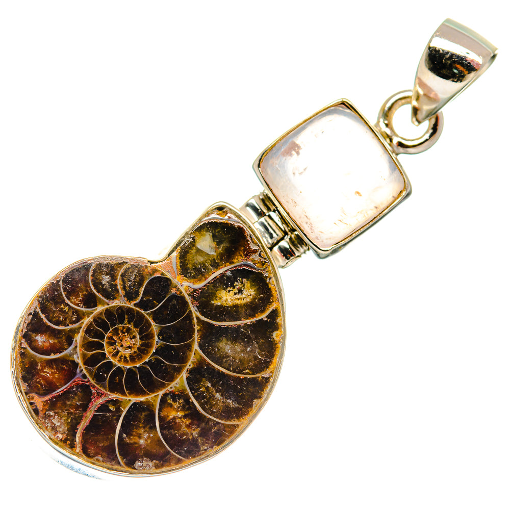 Ammonite Fossil Pendants handcrafted by Ana Silver Co - PD22830 - Photo 2