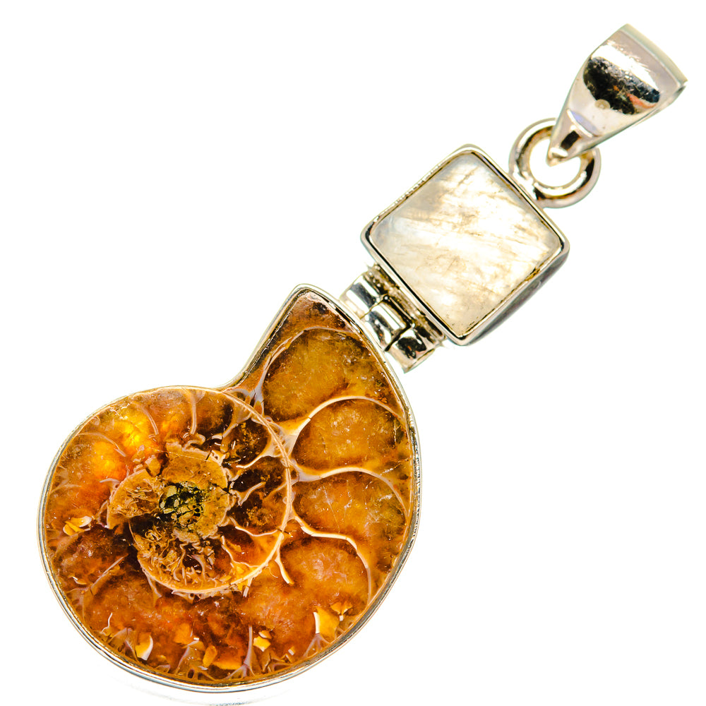 Ammonite Fossil Pendants handcrafted by Ana Silver Co - PD22839 - Photo 2