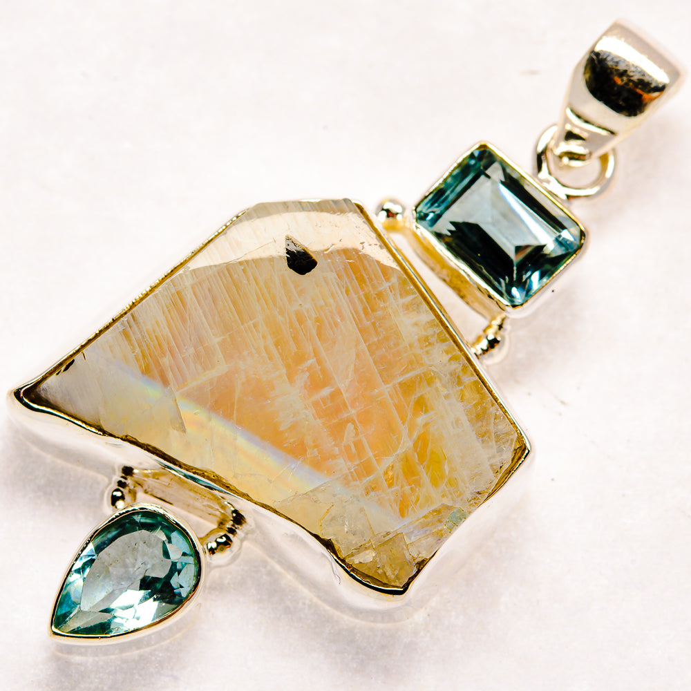 Rainbow Moonstone Pendants handcrafted by Ana Silver Co - PD22892 - Photo 2