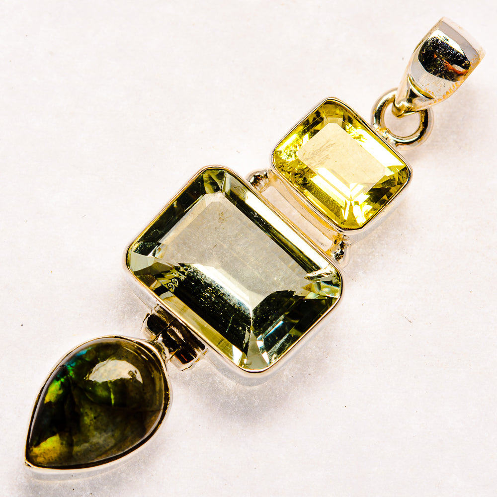 Green Amethyst Pendants handcrafted by Ana Silver Co - PD22927 - Photo 2