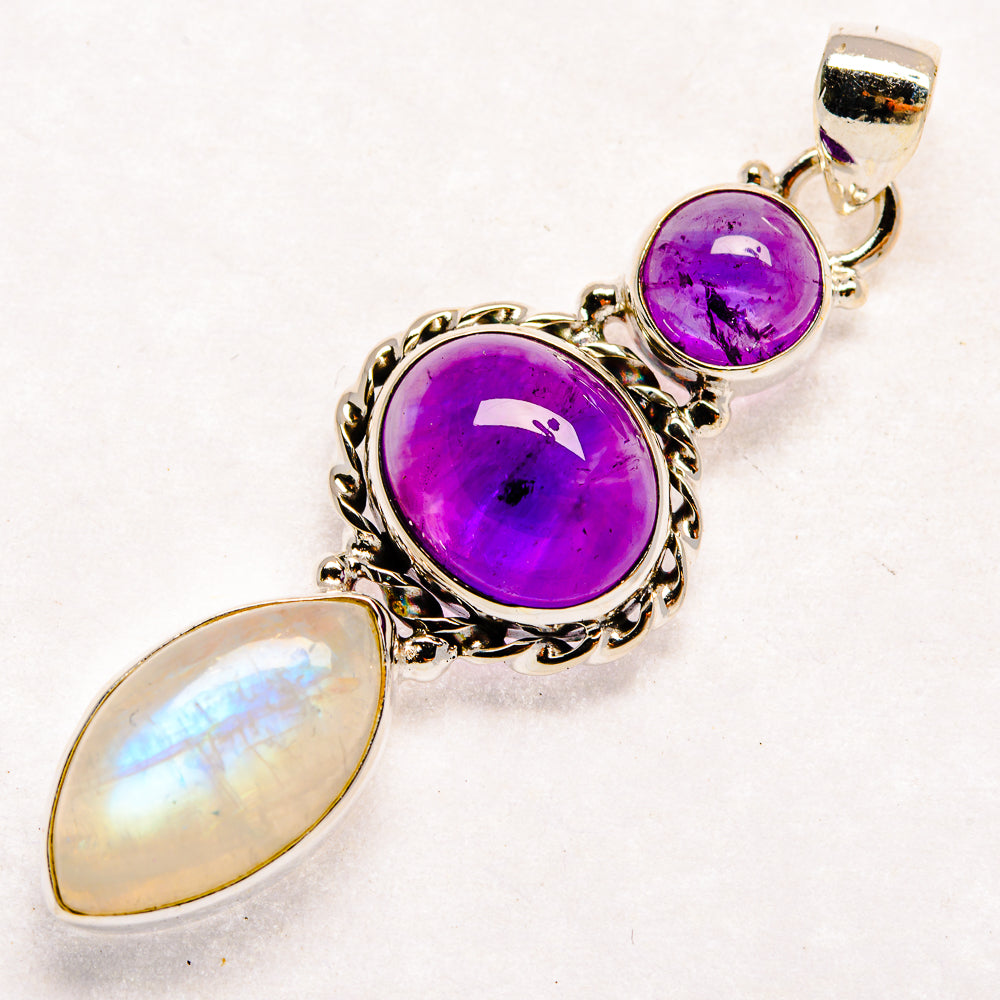 Rainbow Moonstone Pendants handcrafted by Ana Silver Co - PD22944 - Photo 2