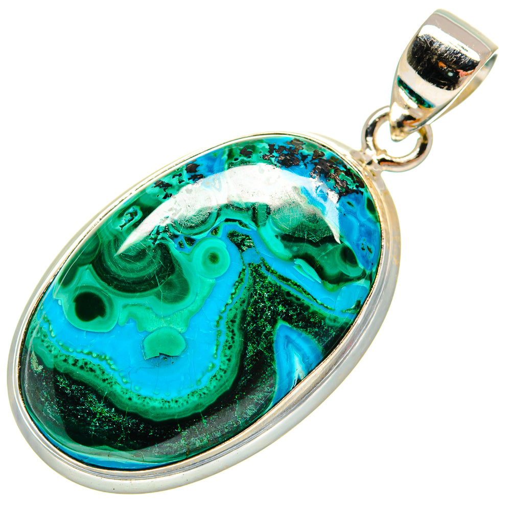 Malachite In Chrysocolla Pendants handcrafted by Ana Silver Co - PD22998 - Photo 2