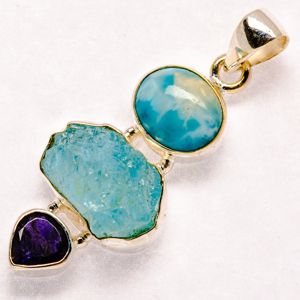 Aquamarine Pendants handcrafted by Ana Silver Co - PD23085 - Photo 2