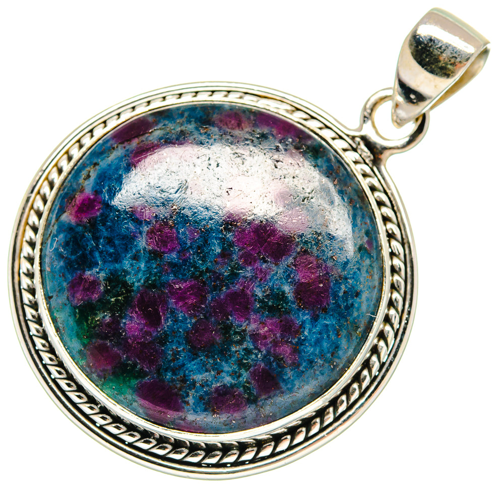 Ruby Fuchsite Pendants handcrafted by Ana Silver Co - PD23103 - Photo 2