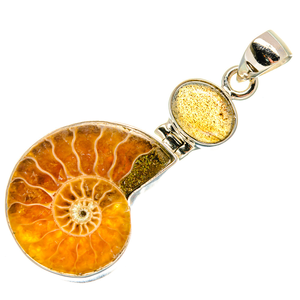 Ammonite Fossil Pendants handcrafted by Ana Silver Co - PD23185 - Photo 2