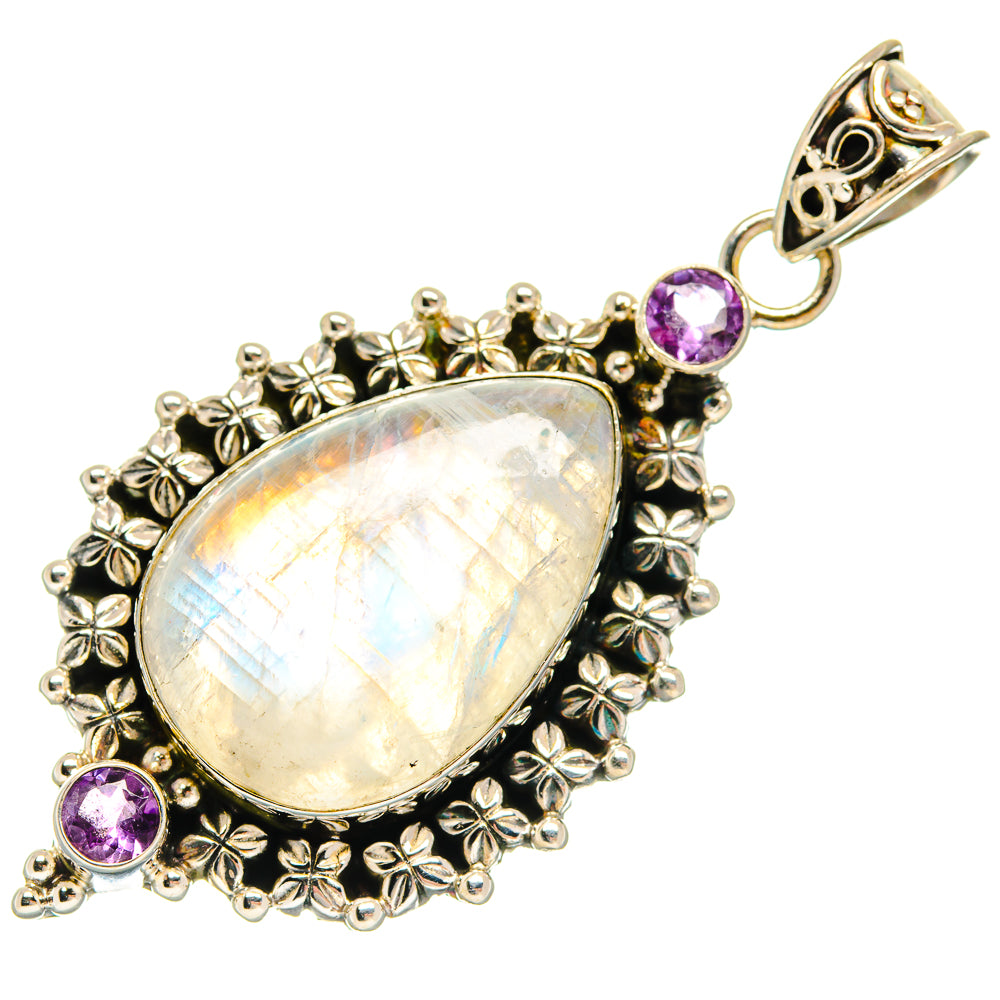 Rainbow Moonstone Pendants handcrafted by Ana Silver Co - PD23199 - Photo 2