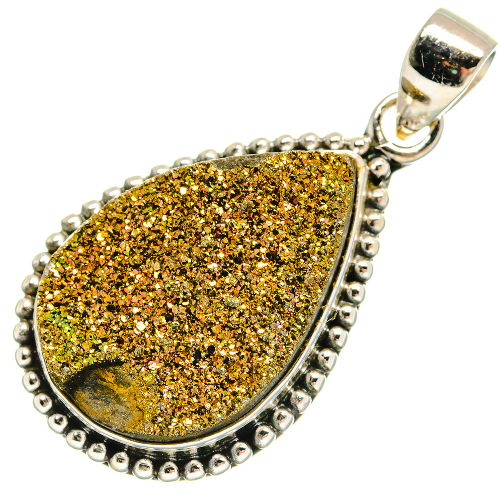 Spectro Pyrite Fossil Pendants handcrafted by Ana Silver Co - PD23271 - Photo 2