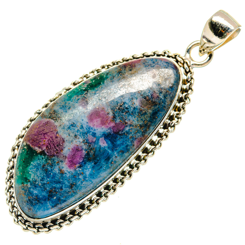 Ruby Fuchsite Pendants handcrafted by Ana Silver Co - PD23296 - Photo 2